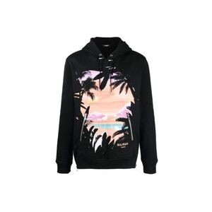 GUC Balmain Black Graphic Hoodie. Size S